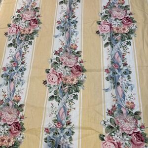 VTG Lot 3 Croscill Curtain Panels Yellow Princess Cottage Rose 85x38" Drapes